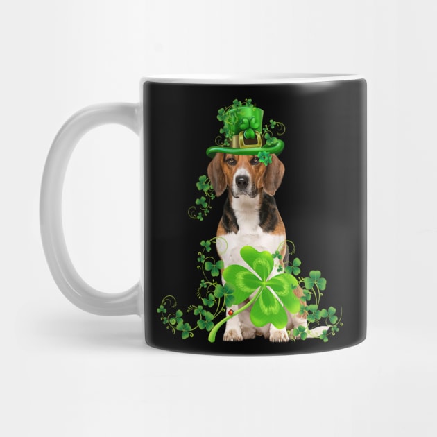 Lucky Beagle Shamrock St Patrick's Day by Brodrick Arlette Store